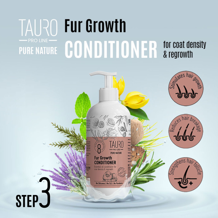 TAURO PRO LINE Pure Nature Fur Growth, кондиционер для стимуляции роста шерсти собак и кошек 