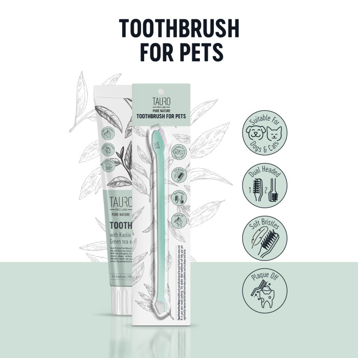 TAURO PRO LINE PURE NATURE Pet Toothbrush, hambahari lemmikloomadele 
