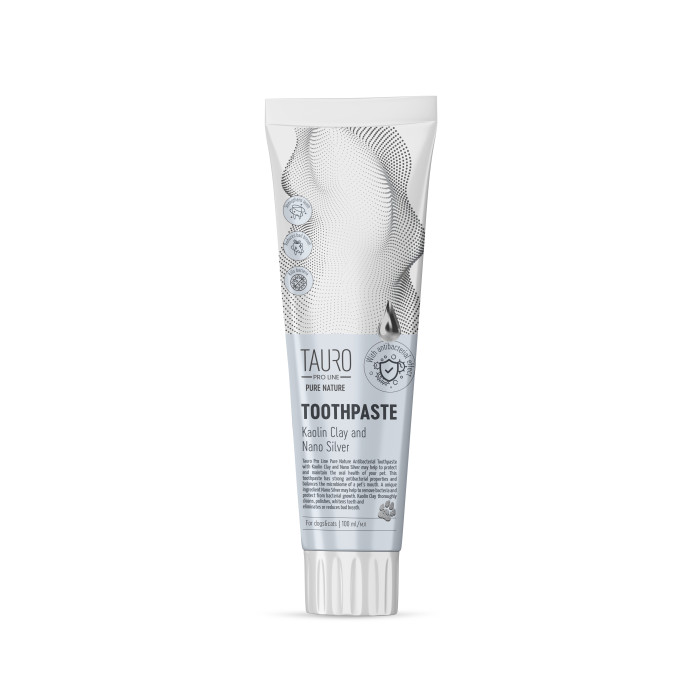 TAURO PRO LINE Pure Nature зубная паста для собак и кошек, с белой глиной (каолином), цеолитом и наночастицами серебра 
