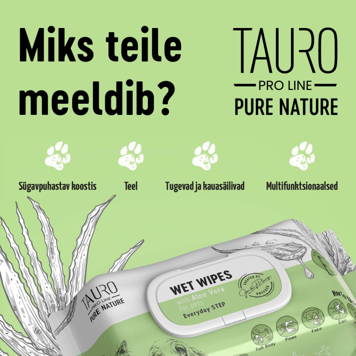 TAURO PRO LINE niisked salvrätikud koerte ja kasside karvkatte hoolduseks 
