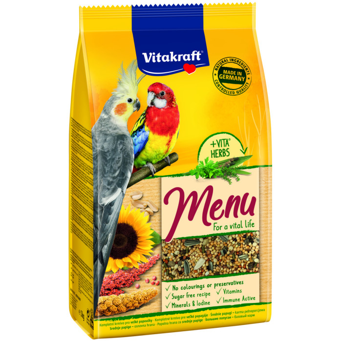 VITAKRAFT PREMIUM MENU полнорационный корм для попугаев 