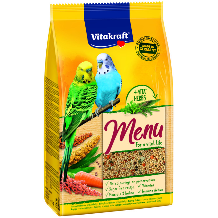 VITAKRAFT PREMIUM MENU полнорационный корм для волнистых попугаев 