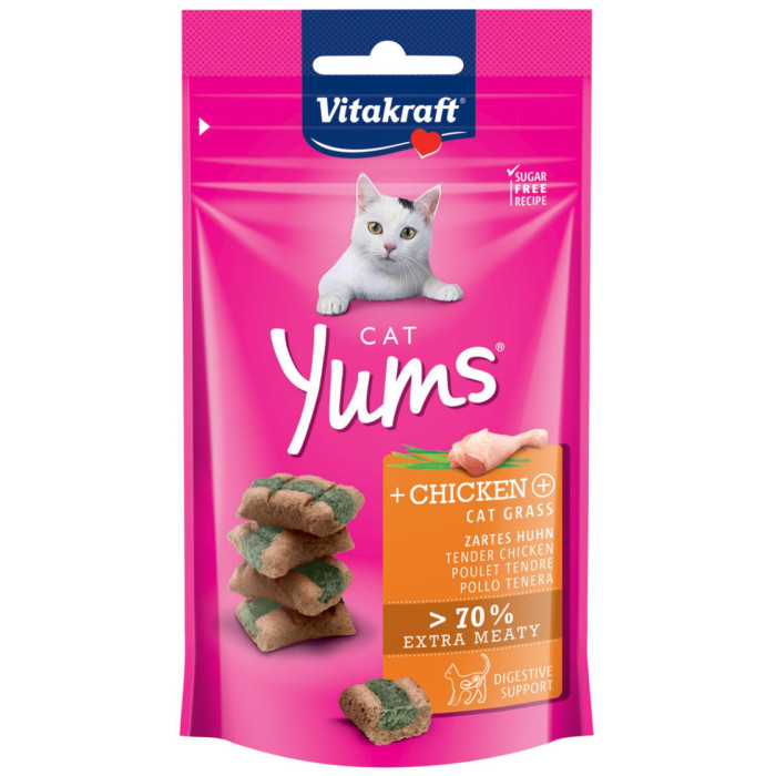 VITAKRAFT Cat Yums лакомство для кошек с курицей и кошачьей травой 