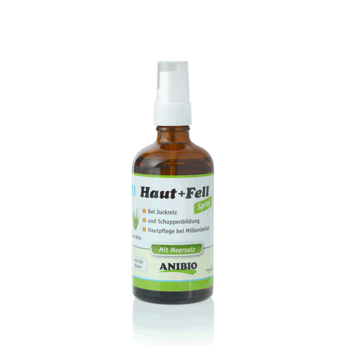 ANIBIO Haut + Fell Spray hooldusvahend kassidele ja koertele - pihusti naha ja karva hooldamiseks 