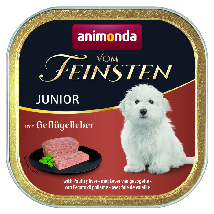 ANIMONDA Vom feinsten консервированный корм для молодых собак, с печенью домашней птицы 