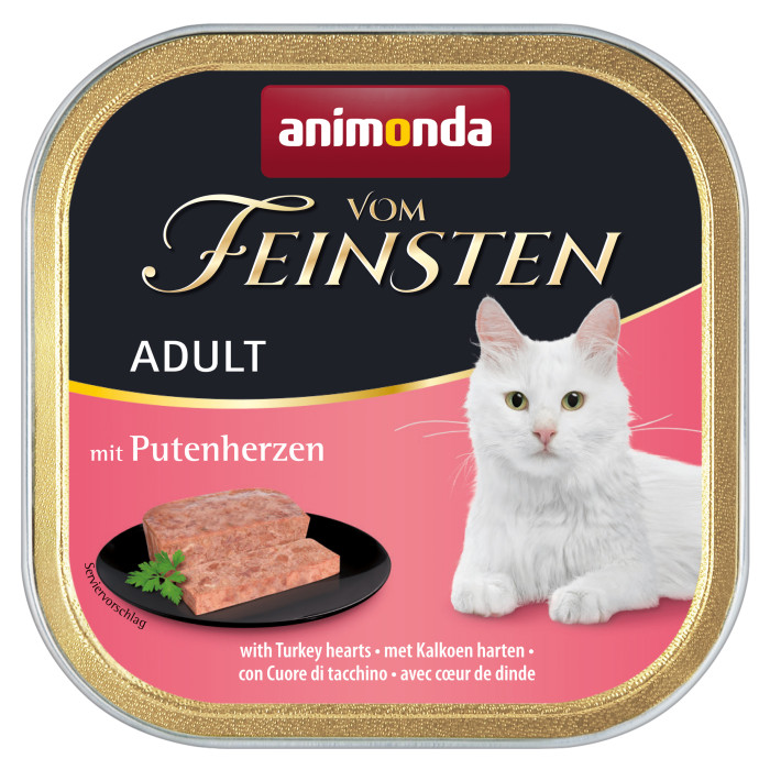 ANIMONDA Vom feinsten classic консервированный корм для взрослых кошек, с индюшачьими сердечками 