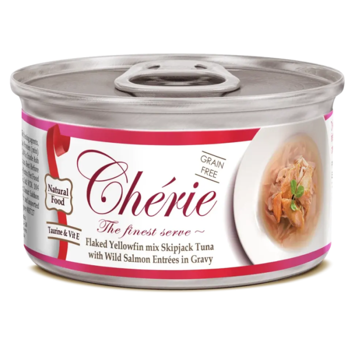 CHERIE Signature Gravy Täiskasvanud kasside konservtoit tuunikala ja lõhega kastmes 