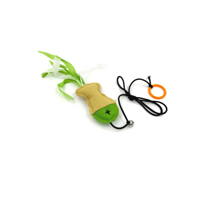 HIPPIE PET игрушка для кошек, рыбка, со шнурком, 10 cм 