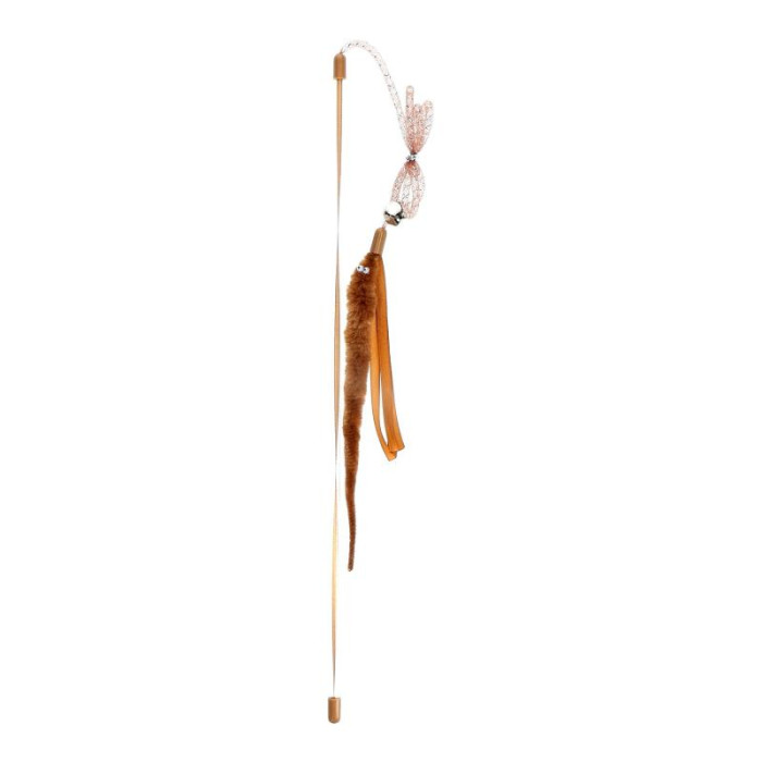 HIPPIE PET Kassi mänguasi, õng, sulega, 48 cm 