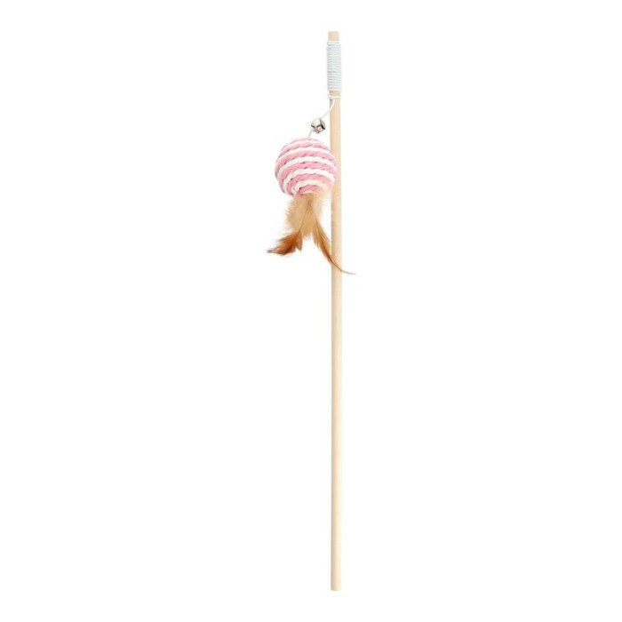 HIPPIE PET Kassi mänguasi, õng, sulega ja pall, 40 cm 