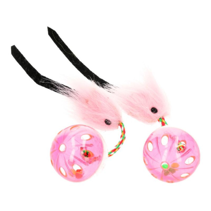 HIPPIE PET игрушки для кошек, мячики, с мышкой, 26 см, 2 шт.  