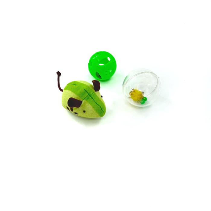 HIPPIE PET игрушка для кошек, мышка c мячиками, 3 шт. 