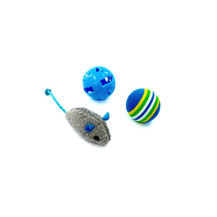 HIPPIE PET игрушка для кошек, мышка c мячиками, 3 шт. 