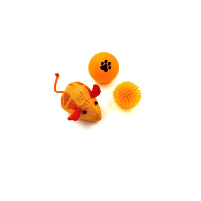 HIPPIE PET игрушка для кошек, мышка c мячиками, 3 шт. 