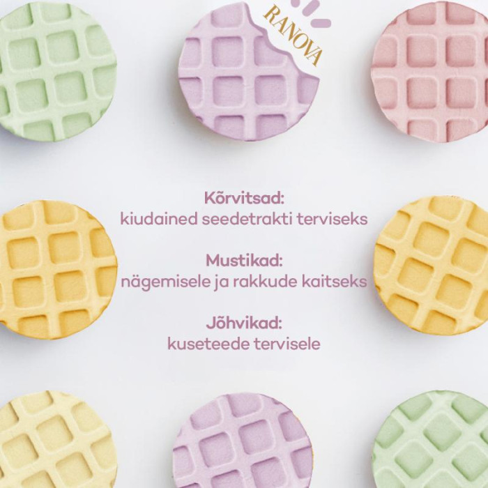 RANOVA Wafle Täiendsööt-maius kassidele, külmkuivatatud, vahvlikujuline, erimaitseline 