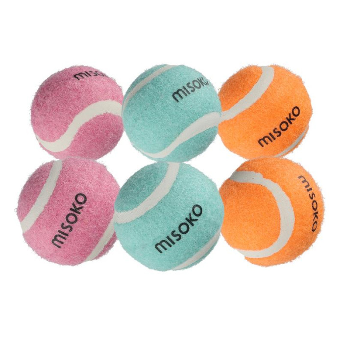 MISOKO игрушка для собак, теннисные мячики, 4,5 cм, 6 шт., 