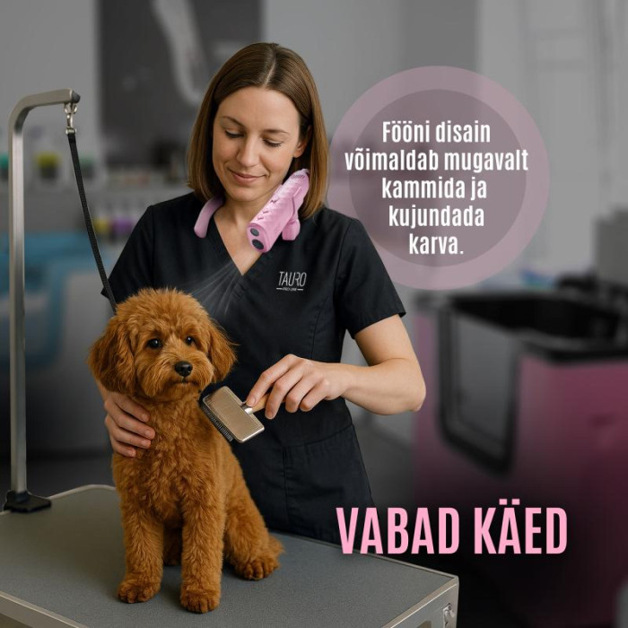TAURO PRO LINE Universaalne lemmikloomaföön painduva kaelakinnitussüsteemiga 