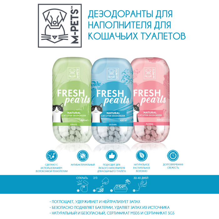 M-PETS Дезодорант для кошачьих туалетов 