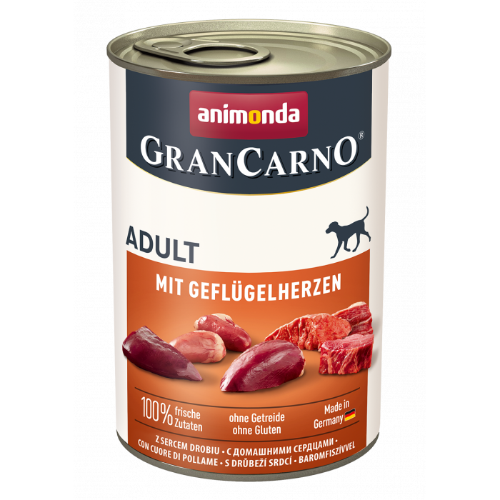 ANIMONDA Grancarno adult консервированный корм для взрослых собак, с птичьими сердечками 
