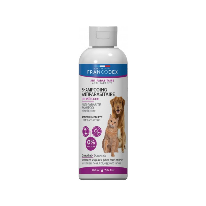 FRANCODEX Parasiidivastane šampoon koertele ja kassidele 