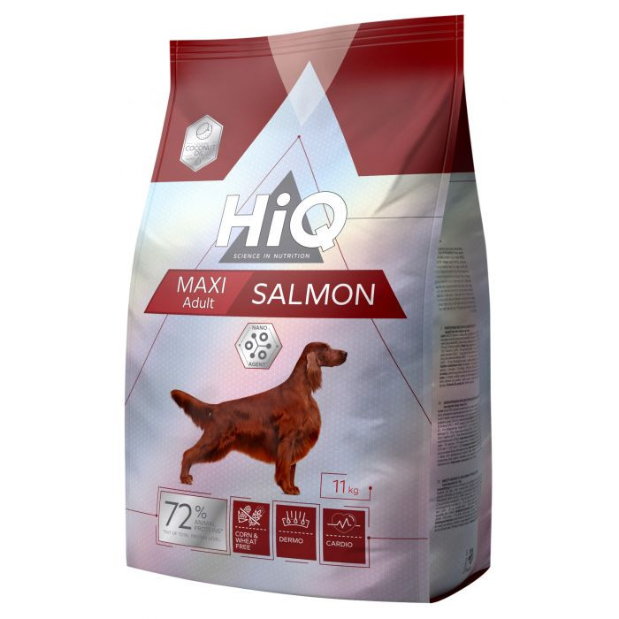 HIQ сухой корм для взрослых собак крупных пород, с лососем 