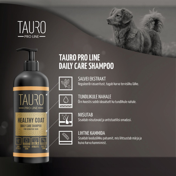 TAURO PRO LINE White Coat, valgekarvalise koera ja kassi igapäeva šampoon 