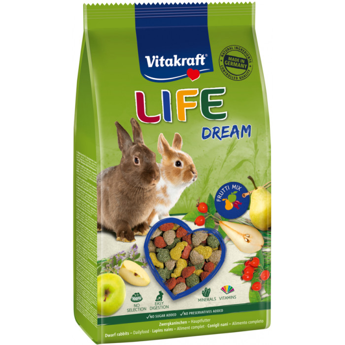 VITAKRAFT LIFE DREAM полнорационный корм для карликовых кроликов 