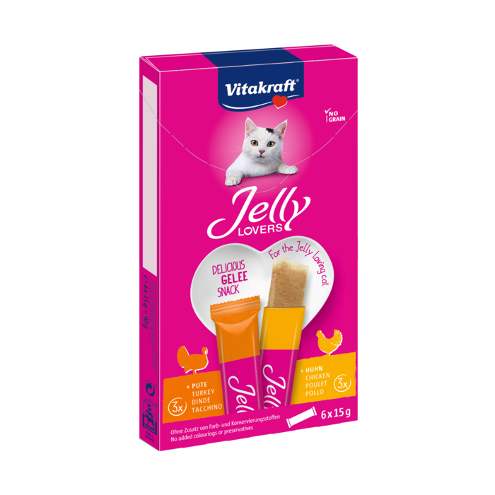VITAKRAFT Jelly Lovers kормовые добавки - лакомства для кошек, с курицей и индейкой 