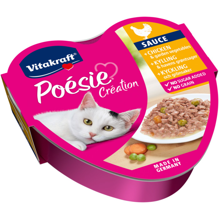 VITAKRAFT POESIE CREATION konservsööt täiskasvanud kassidele kana ja köögiviljadega 