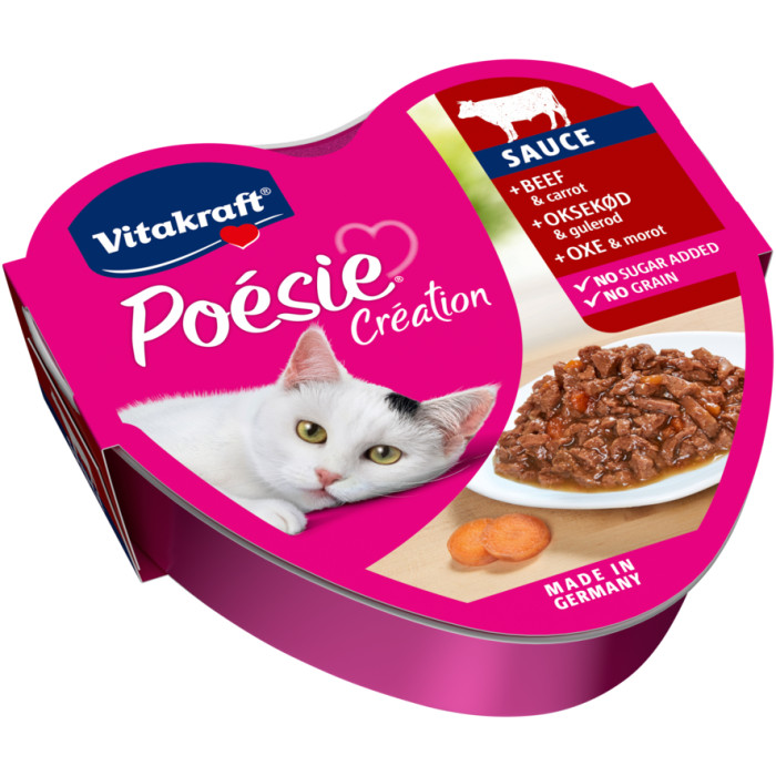 VITAKRAFT POESIE CREATION консервированный корм для взрослых кошек, с говядиной и морковью 
