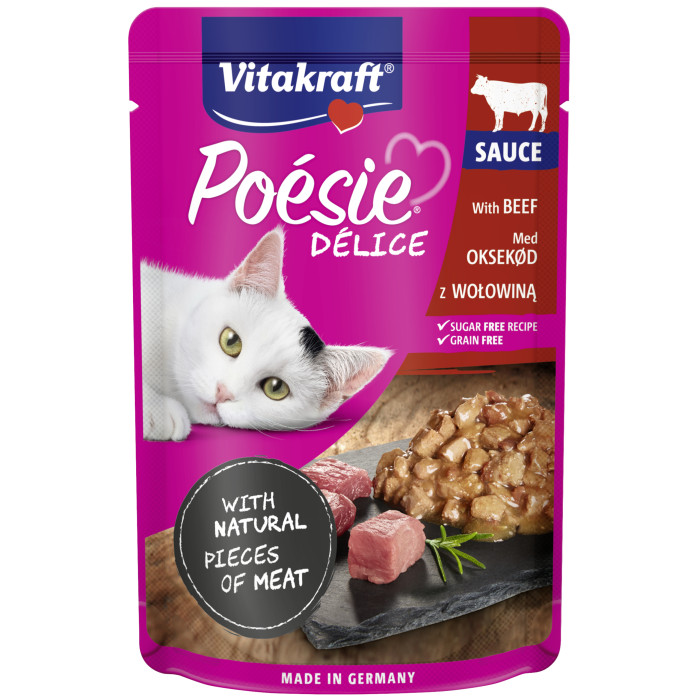 VITAKRAFT POESIE DELICE консервированный корм для взрослых кошек, с говядиной 