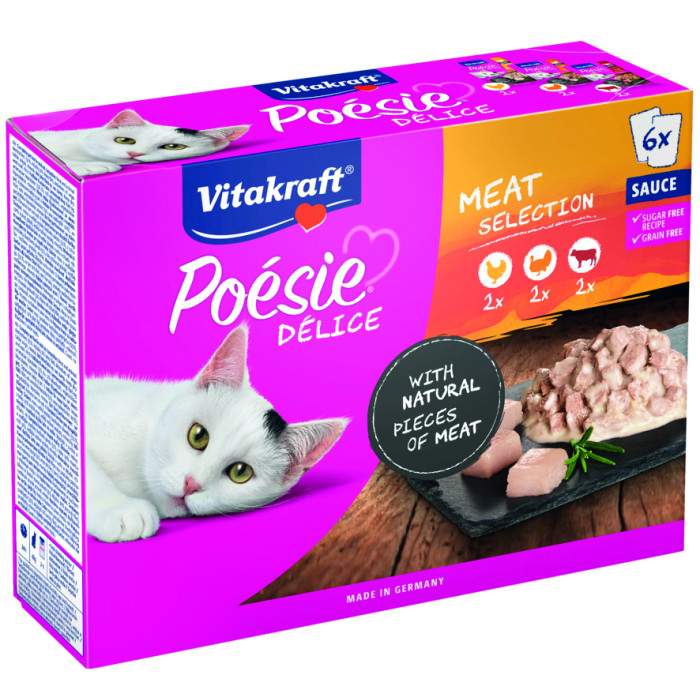 VITAKRAFT POESIE DELICE multipack консервированный корм для взрослых кошек, с мясом 