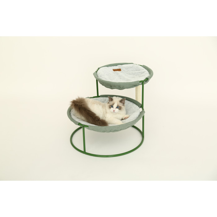 MISOKO Лежак для домашних животных, круглый, двойной, стальной каркас 