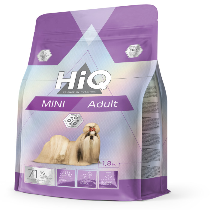HIQ сухой корм для взрослых собак малых пород, с мясом домашней птицы  