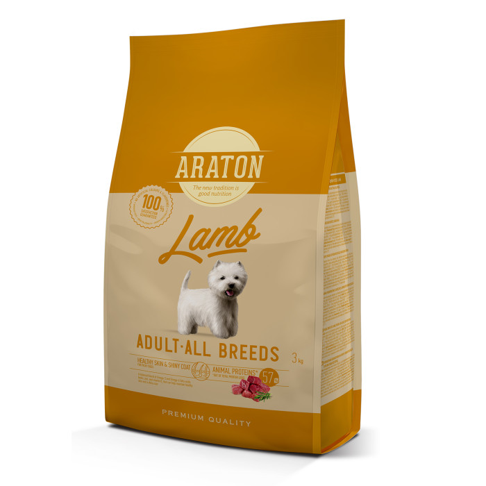 ARATON сухой корм для взрослых собак, с бараниной  