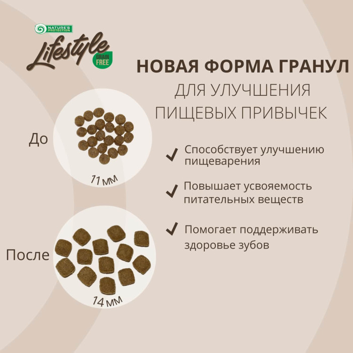 NATURE'S PROTECTION LIFESTYLE сухой беззерновой корм для для взрослых собак всех пород, с мясом домашней птицы 