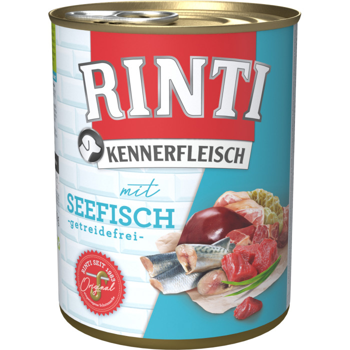 FINNERN RINTI Kennerfleisch консервированный корм для взрослых собак, с морской рыбой 