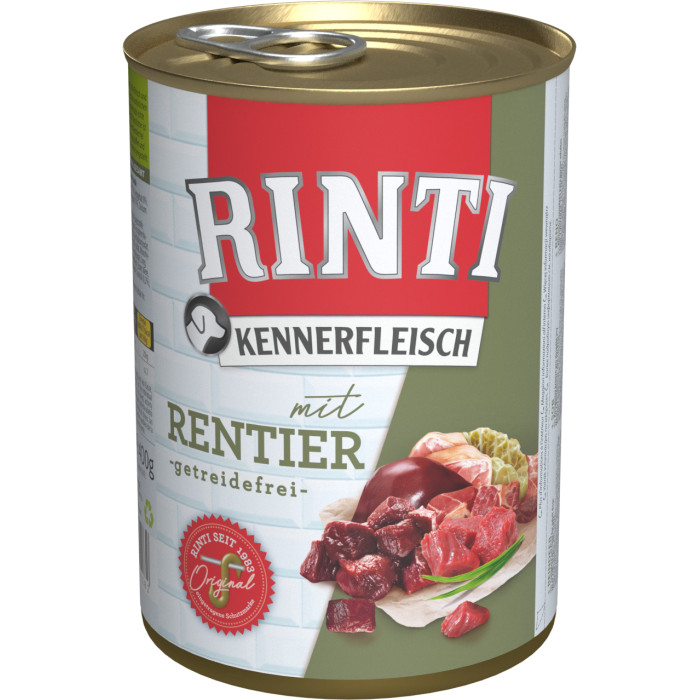 FINNERN RINTI Kennerfleisch консервированный корм для взрослых собак, с олениной 