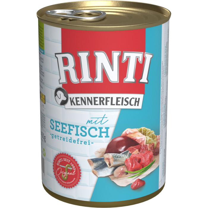 FINNERN RINTI Kennerfleisch консервированный корм для взрослых собак, с морской рыбой 