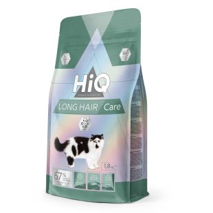 HIQ сухой корм для взрослых длинношертных кошек, с мясом домашней птицы 1.8 кг x 4