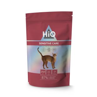 HIQ сухой корм для взрослых чувствительных кошек, с мясом домашней птицы 400 г, x 4