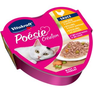 VITAKRAFT POESIE CREATION консервированный корм для взрослых кошек, с курицей и овощами 85 г x 15