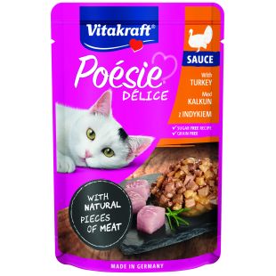 VITAKRAFT POESIE DELICE консервированный корм для взрослых кошек, с индейкой 85 г x 23