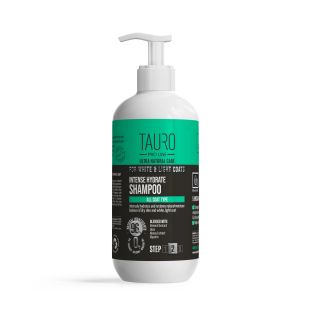 TAURO PRO LINE Ultra Natural Care intensiivselt niisutav šampoon õhukese valge karvaga koertele ja kassidele 400 ml