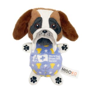 WORLD DOG SHOW плюшевая игрушка для собак СЕНБЕРНАР, со сменными звуковыми элементами 19,5x16x5,5 cм
