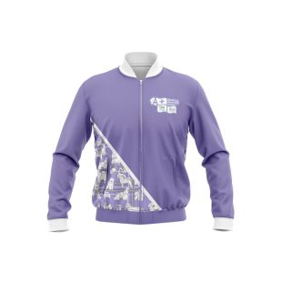WORLD DOG SHOW sweater with fluff, purple, with QR code suurus S