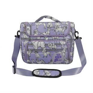 WORLD DOG SHOW грумерская сумка с длинной ручкой, фиолетового цвета, с принтами в виде собачек 30.5x18.5x25 cм