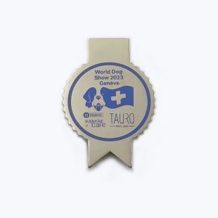 WORLD DOG SHOW nimesilt – kaardihoidik, metall 27.5x40 mm