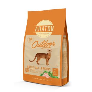 ARATON сухой корм для взрослых активных кошек всех пород, с мясом домашней птицы 15кг