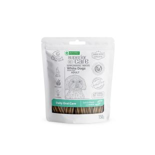NATURE'S PROTECTION SUPERIOR CARE teraviljavaba täiendsööt – maius putukatega toetab suuhügieeni kõigile valge karvkattega täiskasvanud koeratõugudele  150 g